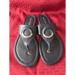 Nautical Navy Blue Thing Flip Flops Sz 7.5 - 8M Good Condition